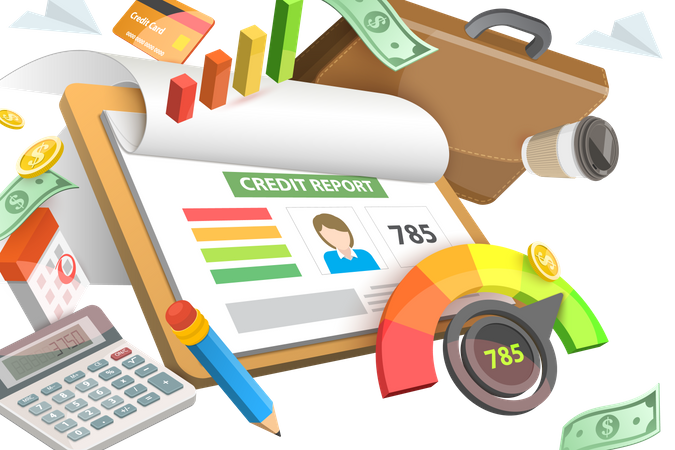 Credit Score Report  Illustration