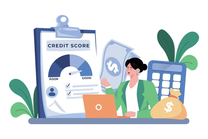 Credit Scores Determine The Creditworthiness Of Borrowers Illustration