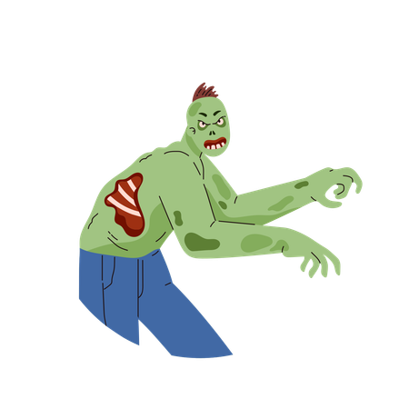 Creepy Green Zombie  Illustration