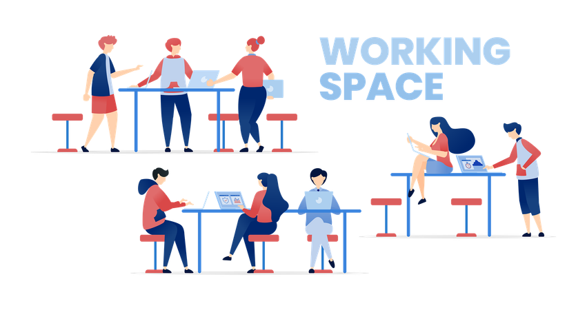 Créer des espaces de travail sûrs et confortables pour les employés  Illustration