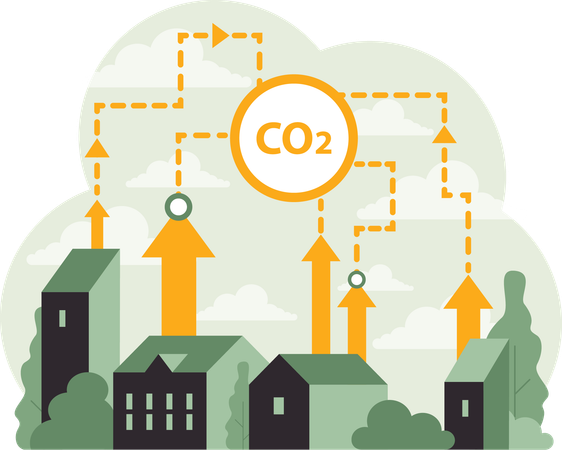 Crescimento de dióxido de carbono  Ilustração