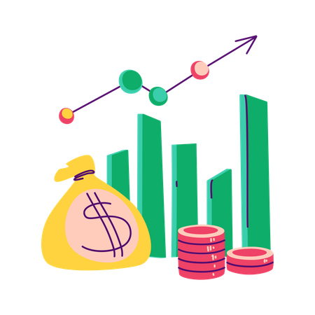 Crescimento do lucro e da receita  Ilustração