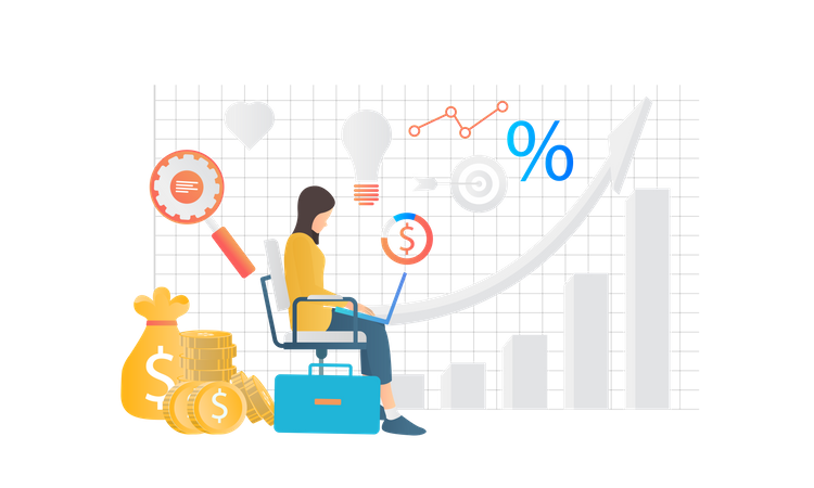 O crescimento do negócio  Illustration