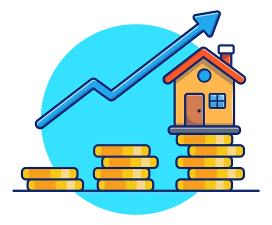 Crescimento do investimento em casa  Ilustração