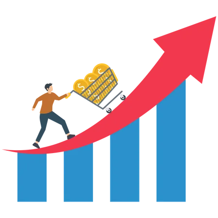 Crescimento do investimento em direção ao lucro  Illustration