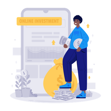 Crescimento do investimento on-line  Illustration