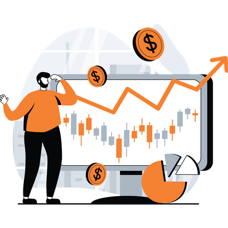 Crescimento do mercado de ações  Ilustração