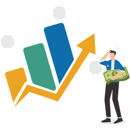 Crescimento empresarial com aumento dos ganhos com investimentos  Ilustração