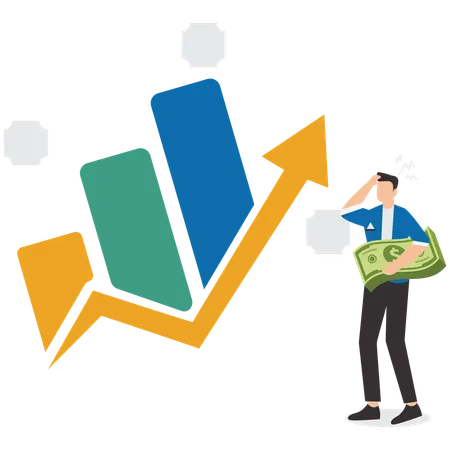 Crescimento empresarial com aumento dos ganhos com investimentos  Ilustração