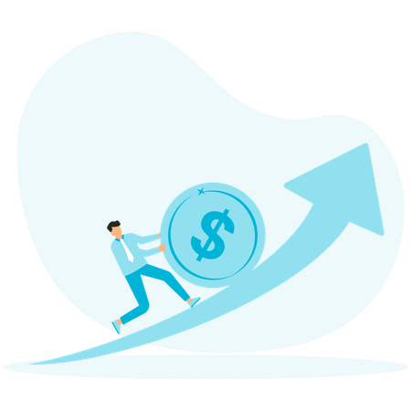 Crescimento exponencial de juros compostos investindo obtendo lucro  Illustration