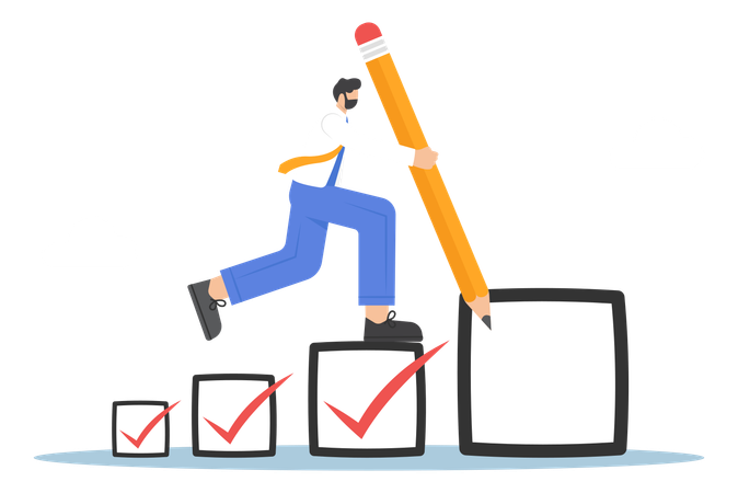 Crescimento na carreira com tarefa mais desafiadora  Ilustração