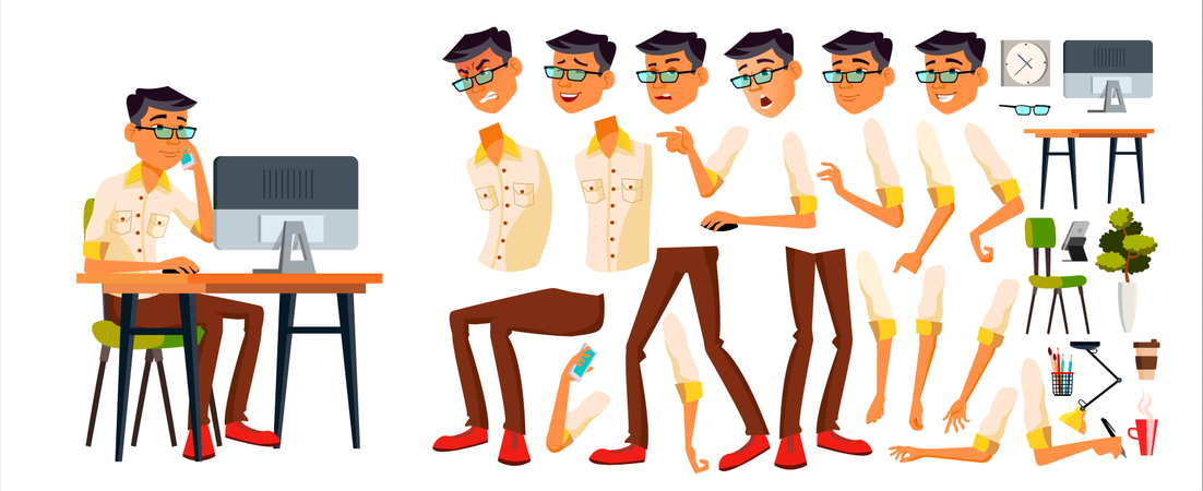 Criação de animação de personagens  Ilustração