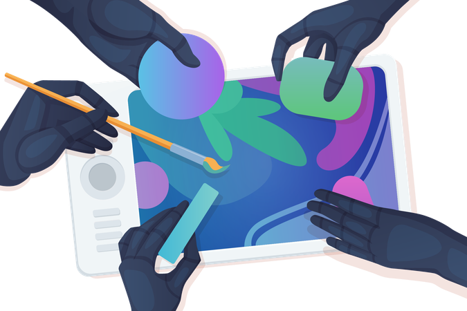 Criação de arte com IA  Ilustração