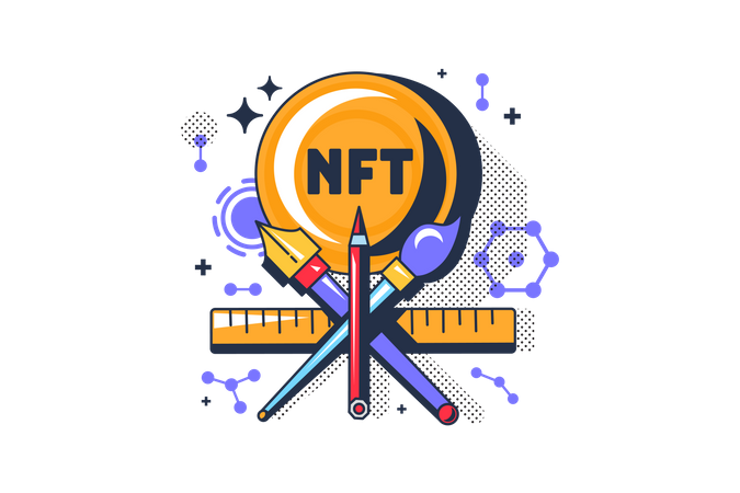 Criação de arte nft  Ilustração