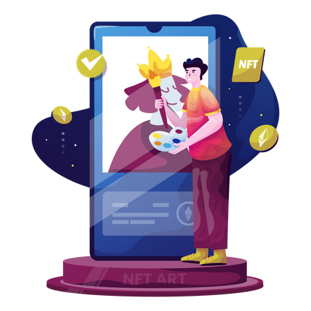 Criação de arte nft  Ilustração
