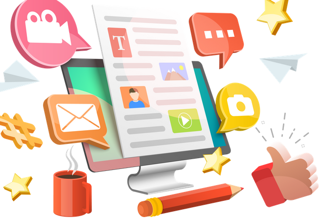 Criação de conteúdo para blog  Ilustração