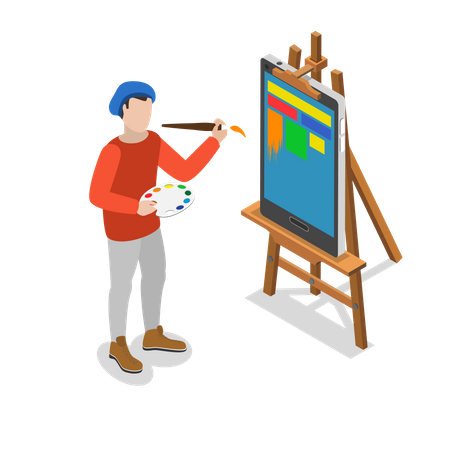 Criação de gui móvel  Ilustração