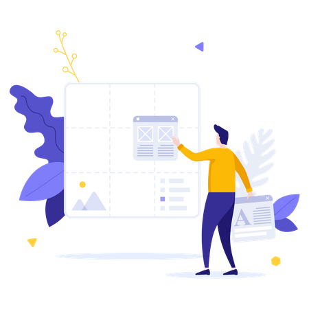 Criação de modelo de web design  Ilustração