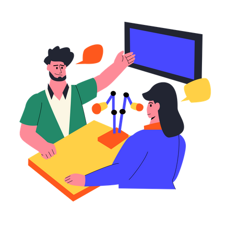 Criação de podcast  Ilustração