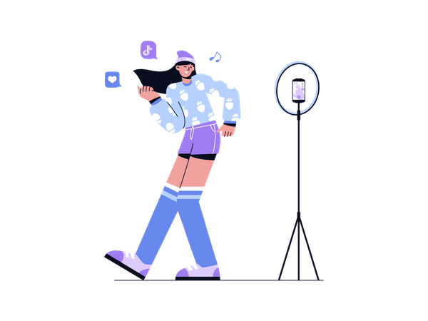 Criação de vídeo tiktok  Ilustração