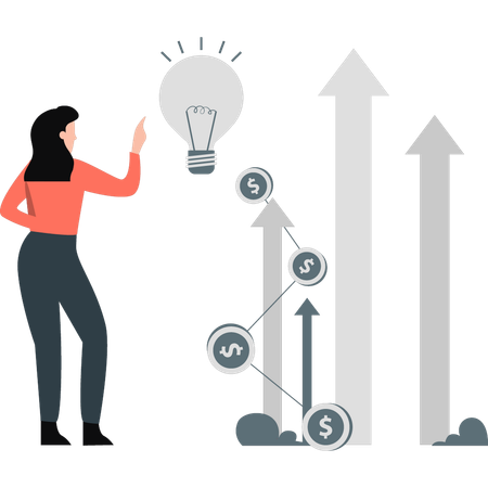 Criação e implementação de ideias de negócios inovadoras  Ilustração