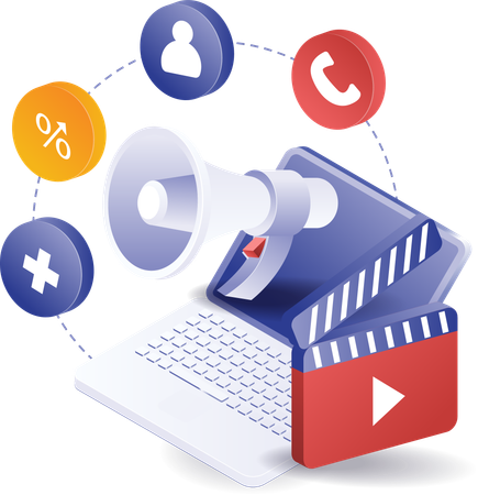 Criador de conteúdo empresarial de mídia social, campanha empresarial  Illustration