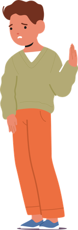Criança chateada franze a testa e faz beicinho e se sente magoada  Ilustração