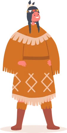 Criança em traje tradicional  Ilustração