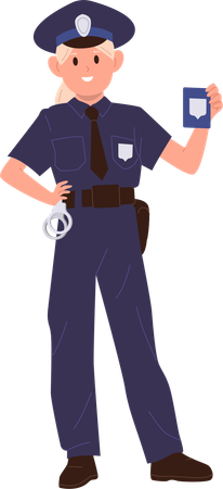 Criança em uniforme policial  Ilustração