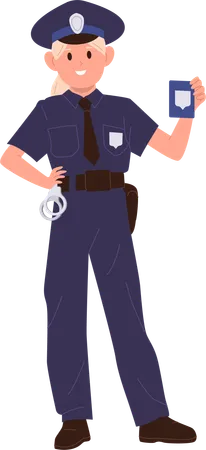 Criança em uniforme policial  Ilustração