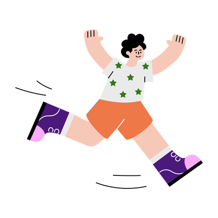 Criança feliz pulando de alegria  Ilustração