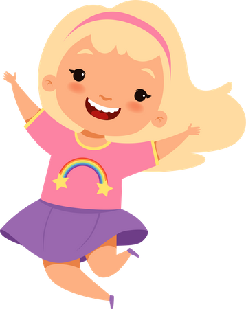 Criança feliz pulando  Ilustração