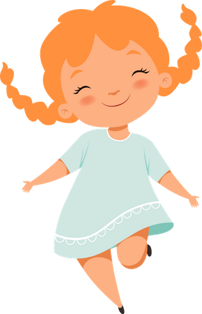Criança feliz pulando  Ilustração