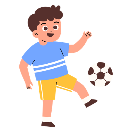 Garoto jogando futebol  Ilustração