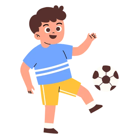 Garoto jogando futebol  Ilustração