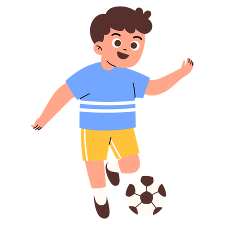 Garoto jogando futebol  Ilustração