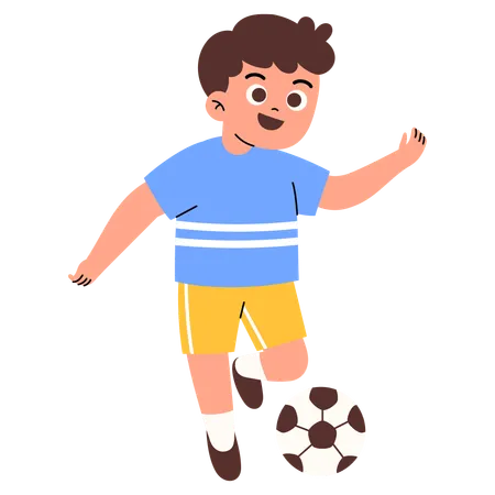 Garoto jogando futebol  Ilustração