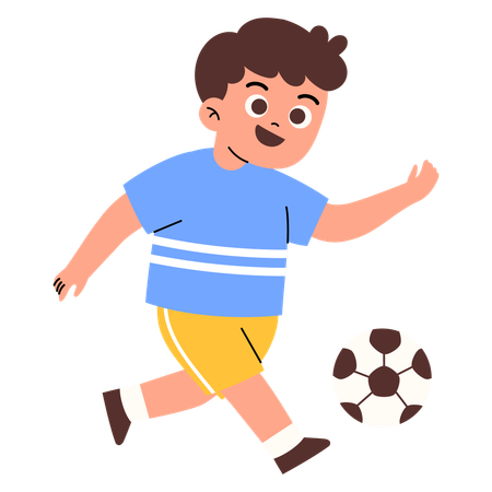 Garoto jogando futebol  Ilustração