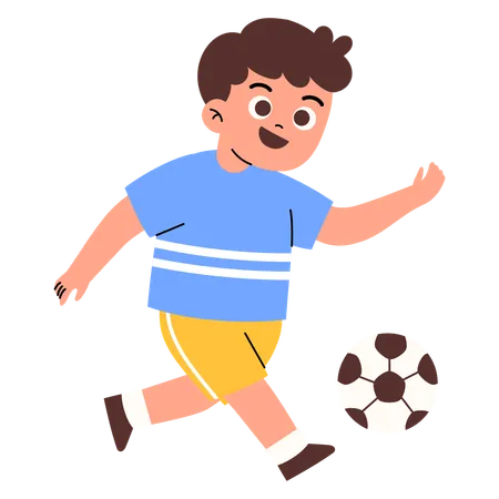 Garoto jogando futebol  Ilustração