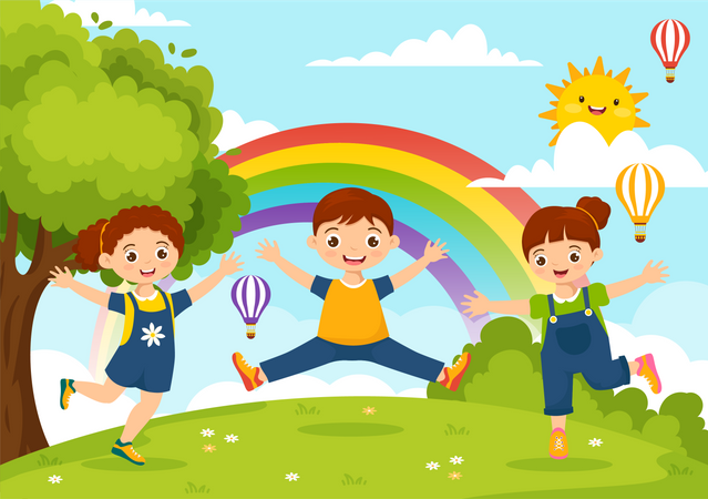 Crianças felizes  Ilustração