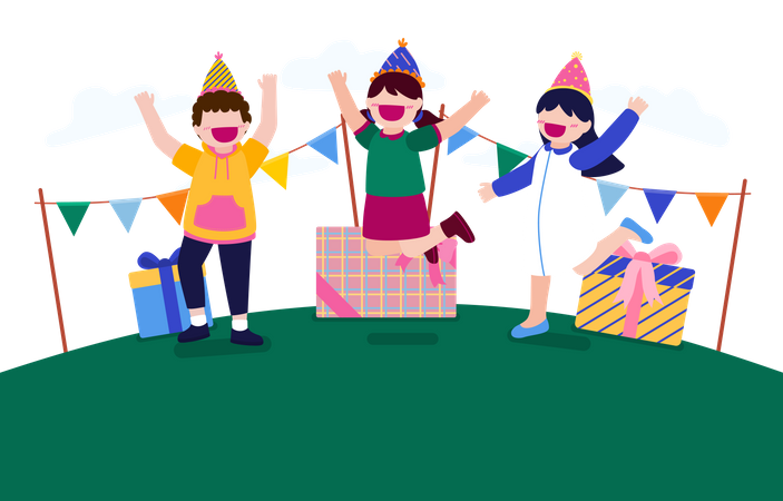 Crianças felizes  Ilustração