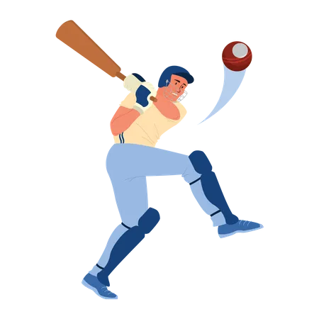 Cricket batsman hitting ball  Illustration