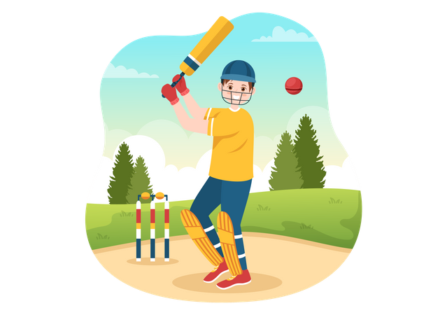 Cricket Batsman  Illustration