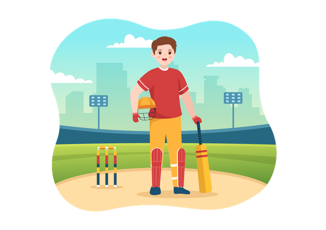 Cricket Batsman  Illustration