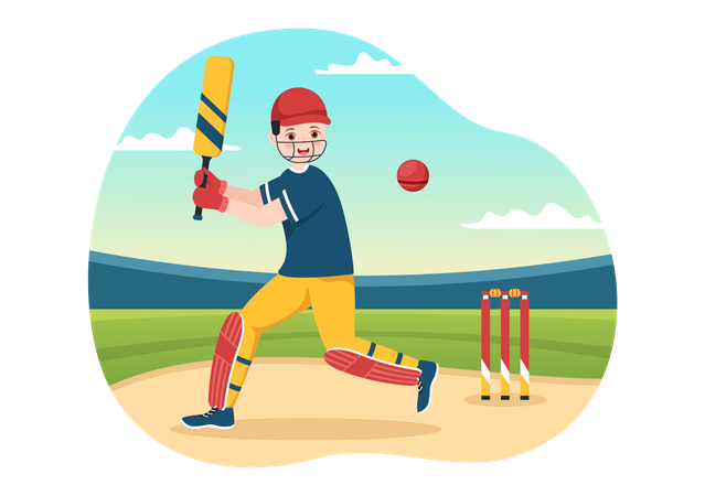 Cricket Batsman  Illustration