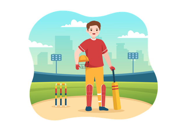 Cricket Batsman  Illustration