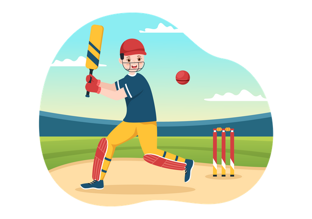 Cricket Batsman  Illustration