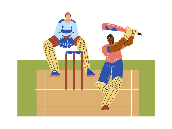 Cricket championship sport game on field  Illustration