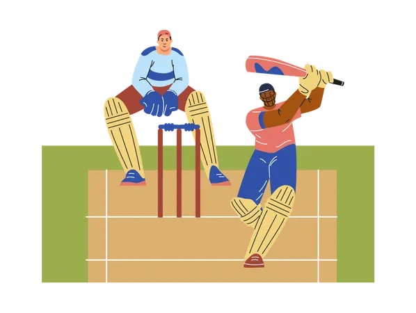 Cricket championship sport game on field  Illustration