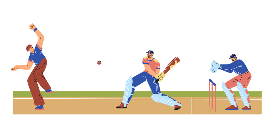 Cricket championship sport game on field  Illustration